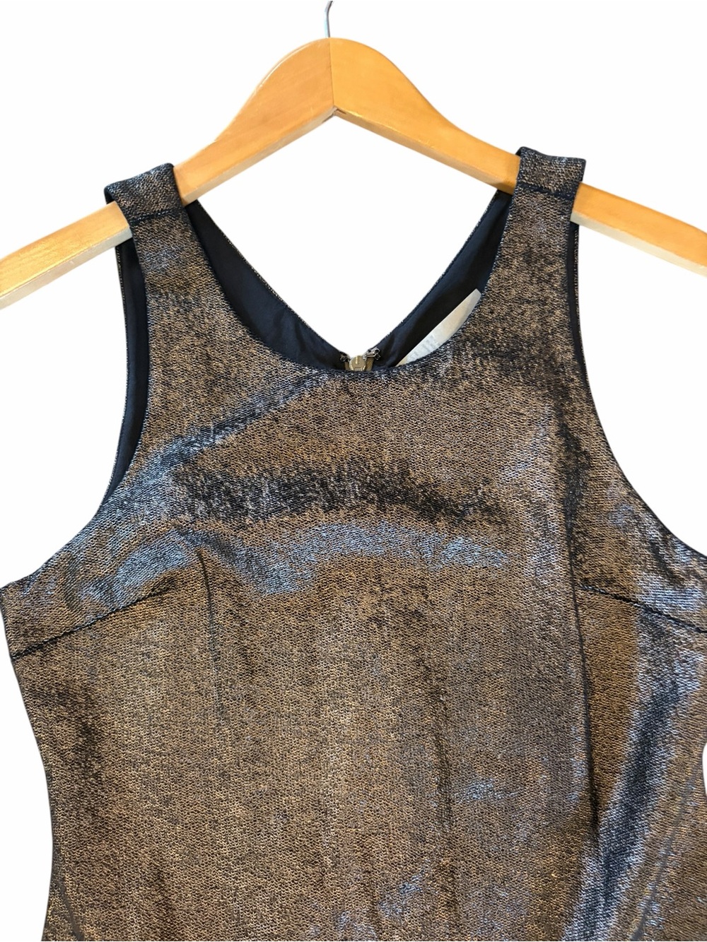 Halston Heritage NWT Metallic Gold Mini Sheath Dress - Picture 6 of 10